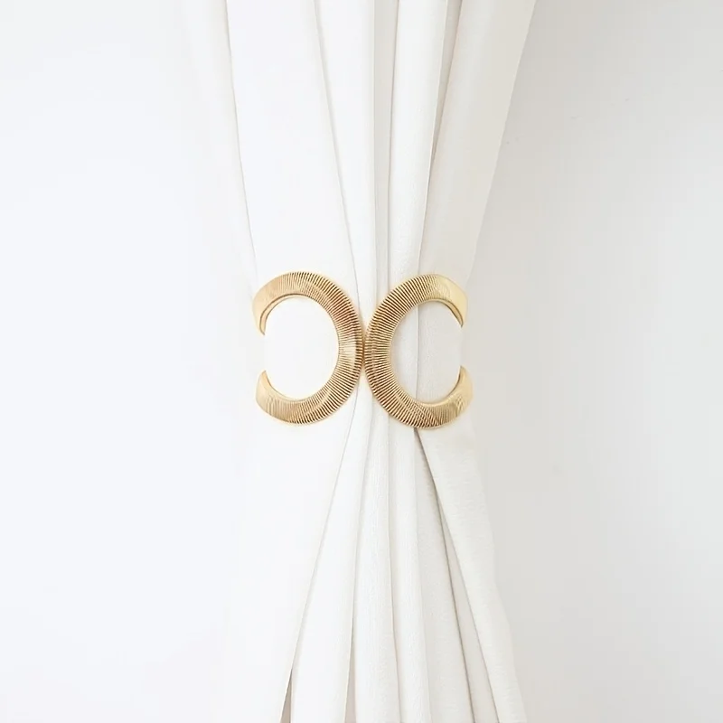 2pcs Simple and Versatile Curtain Straps, Bedroom and Living Room Curtain Buckles, Metal Material, Home Curtain Decoration