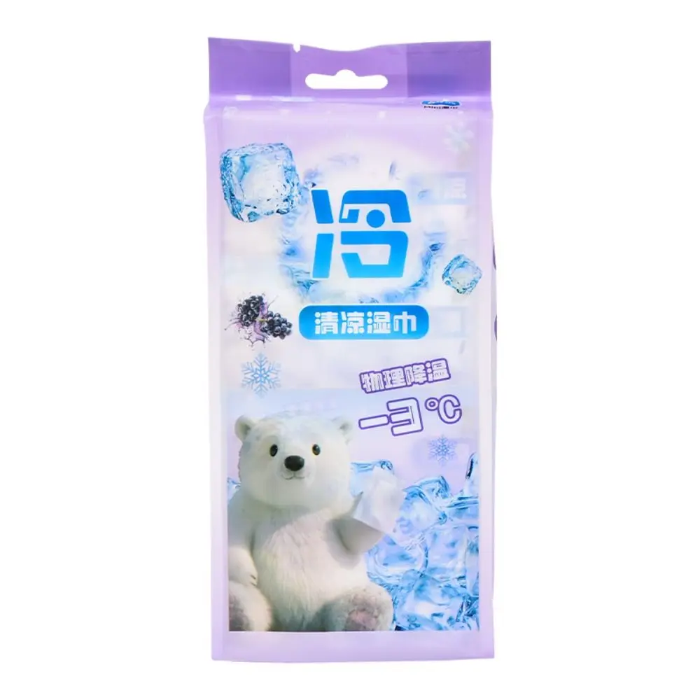 Soft Cool Wet Wipes Disposable Cooling & Refreshing Disposable Cleaning Wipes Portable Refreshing Wipes Travel Essentials