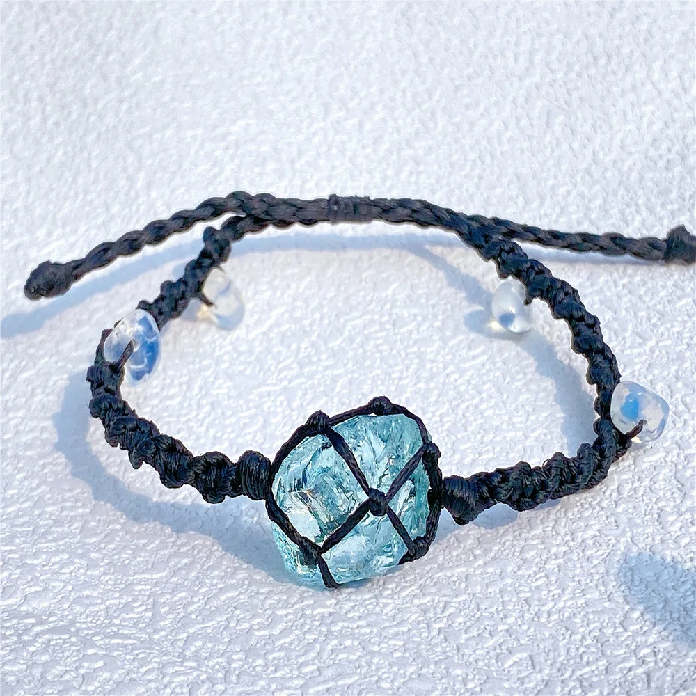 Тканые браслеты «сделай сам», синий апатит, аметист, сердолик, ювелирные изделия ручной работы из натурального камня и кристаллов, многоцветный браслет