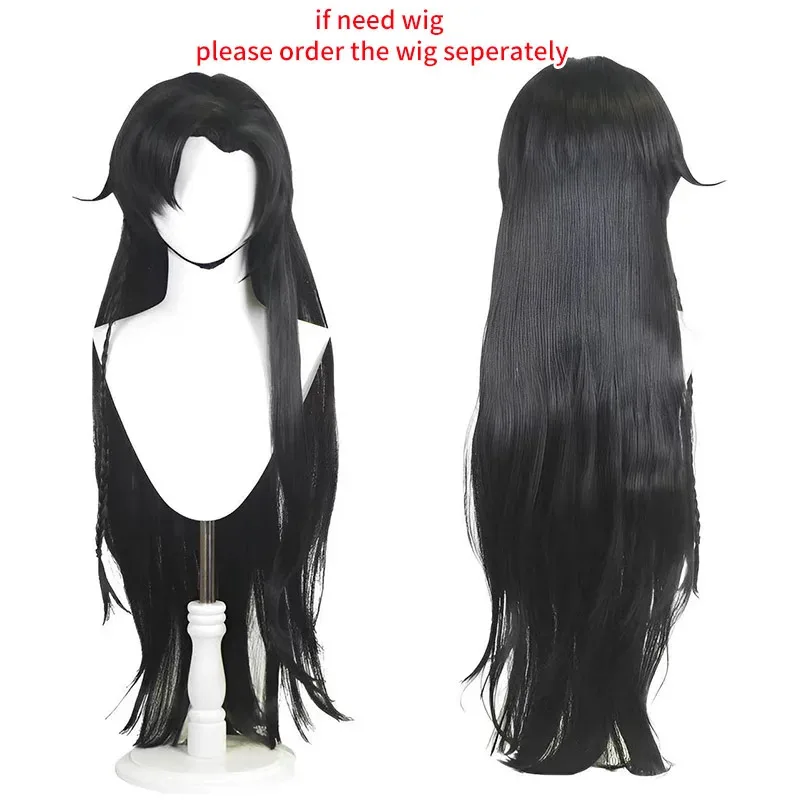 2025 yiyi Anime Heaven bendición oficial Hua Cheng disfraz peluca pelo negro Tian Guan Ci Fu San Lang Cosplay Hanfu Costu