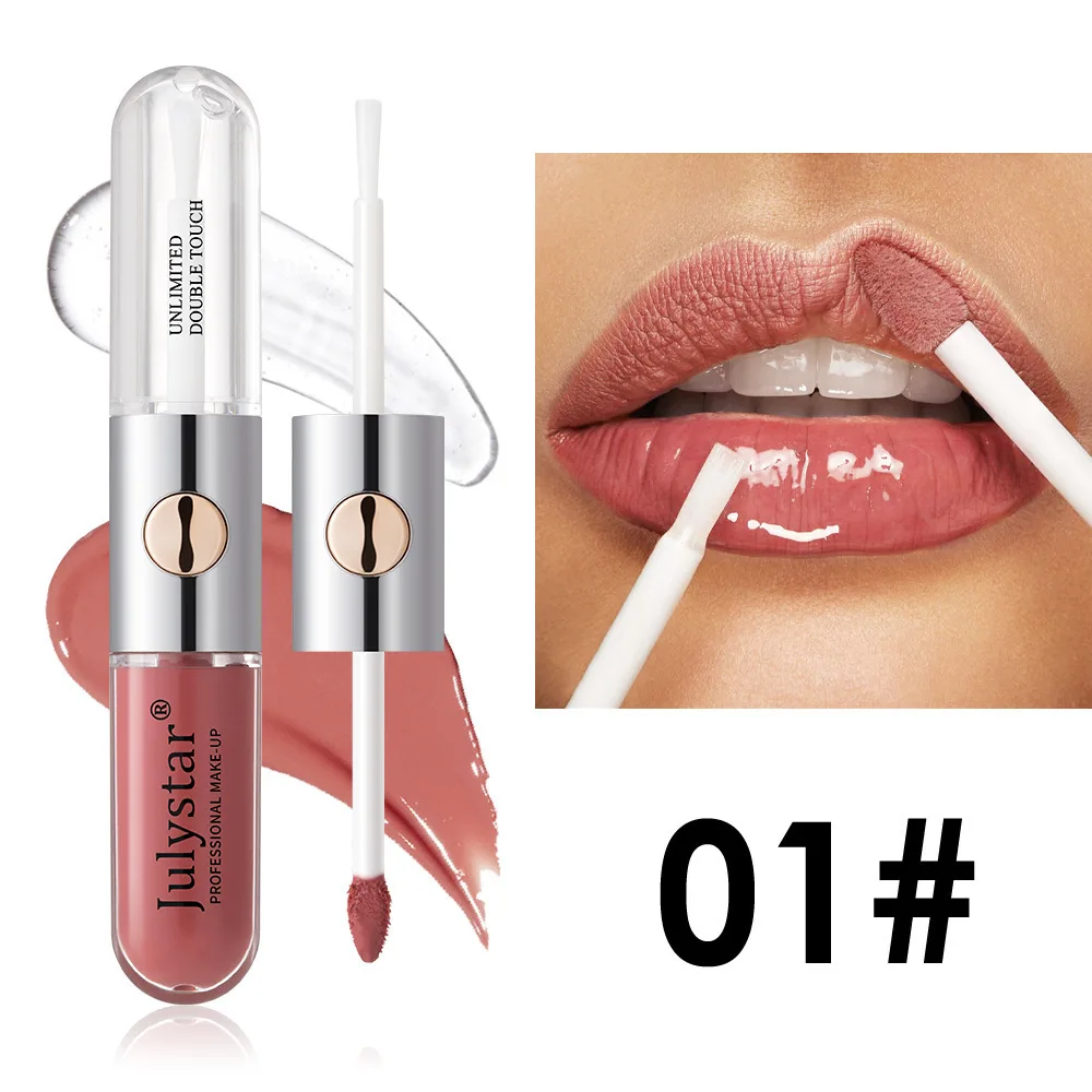 Dual-Ended Lip Gloss & Lip Oil, High-Shine Mirror Finish, Smooth Color Payoff, Long-Lasting Transfer-Resistant Glossy Lip Makeup