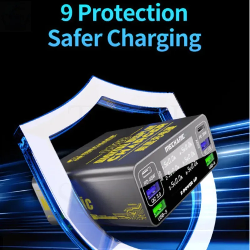 ميكانيكي F-POWER 6 شحن ذكي يدعم الشحن السريع مع شاشة LCD 40 وات لهاتف iPhone Huawei XIAOMI SAMSUNG OPPO VIVO