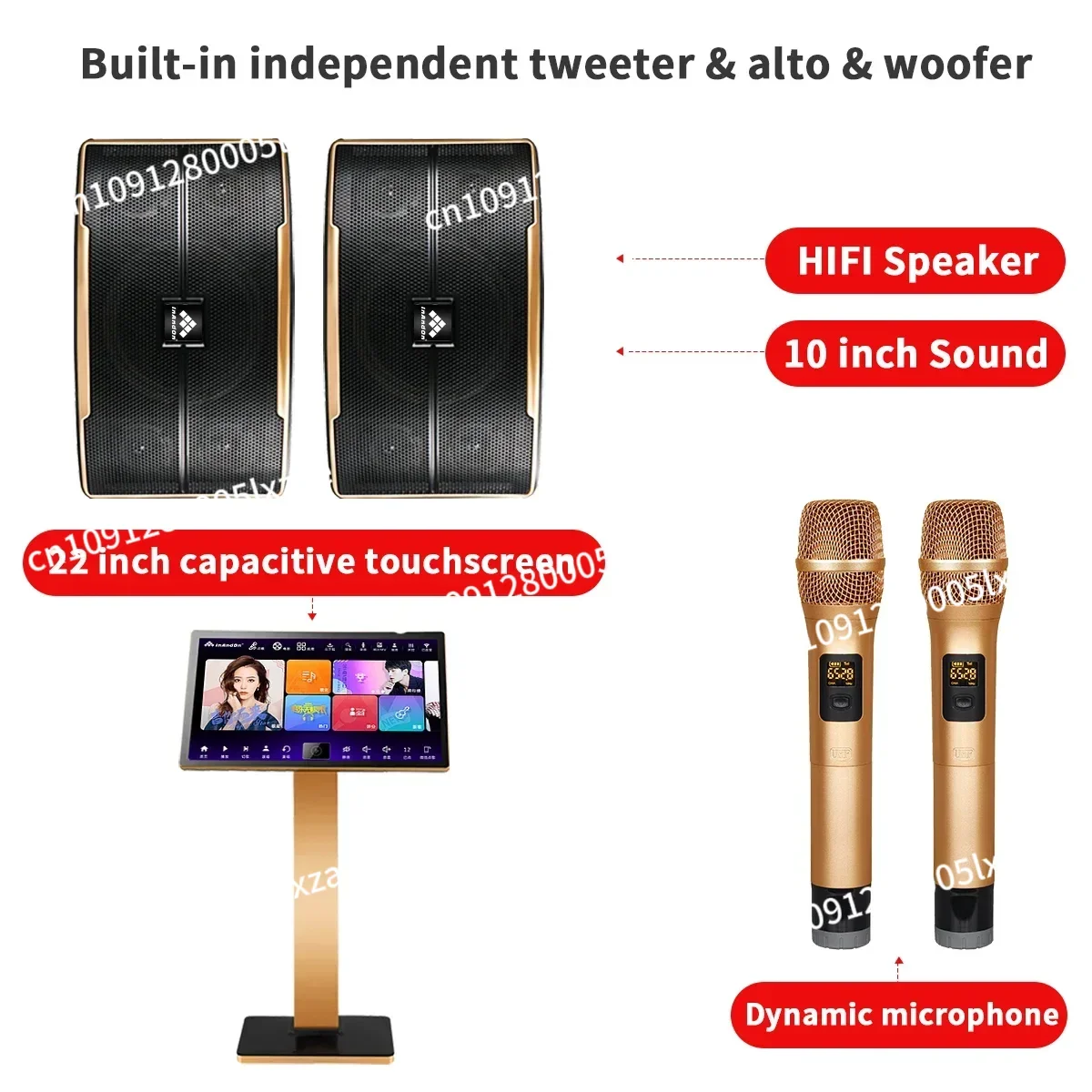 

KTV Karaoke System Professional 21.5" Touch Screen InAndOn Home Machine Karaoke Player Set Juke Box Wifi Singing Karaoke Machine