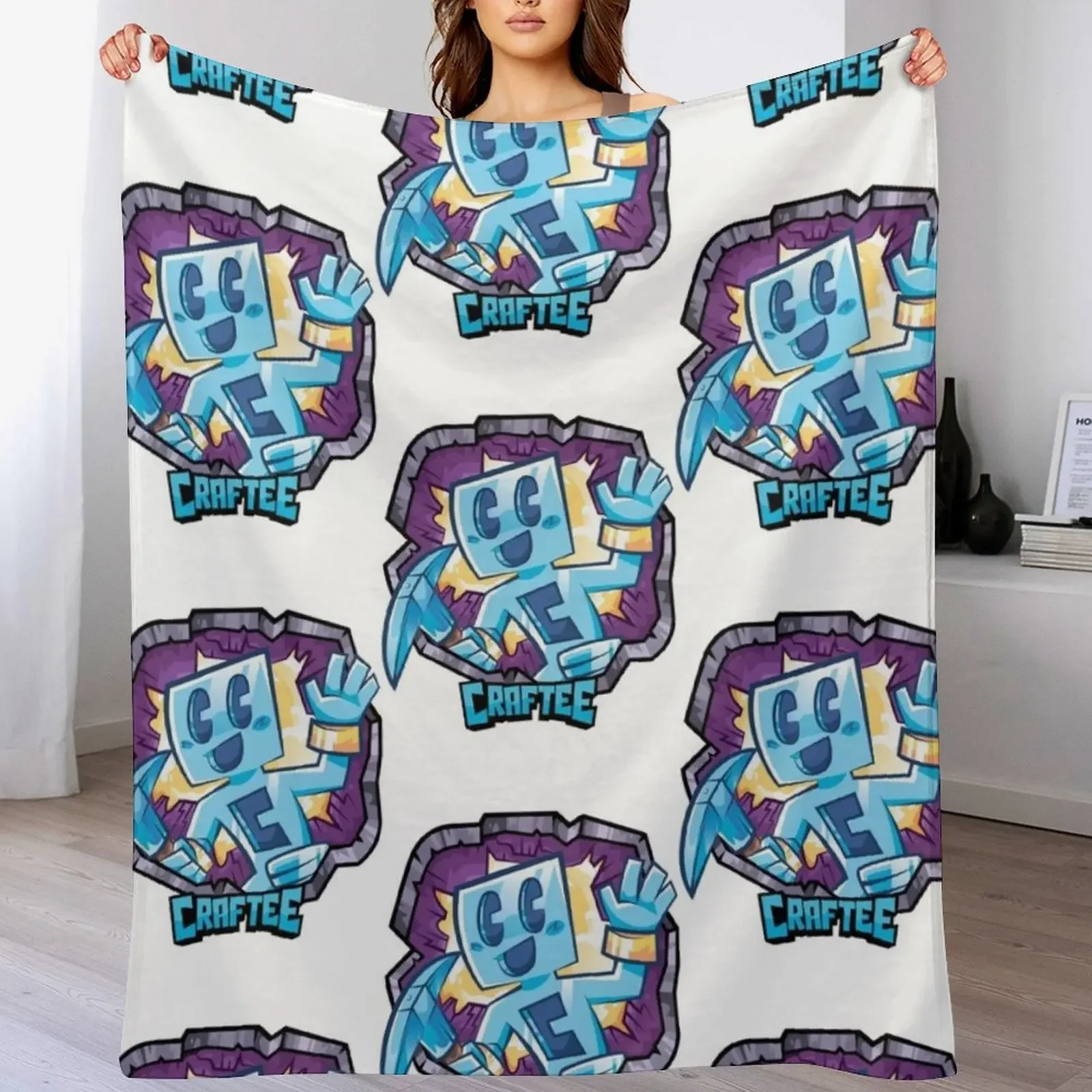 Craftee Throw Blanket Cozy Sofa Blanket for TV Watching Napping
