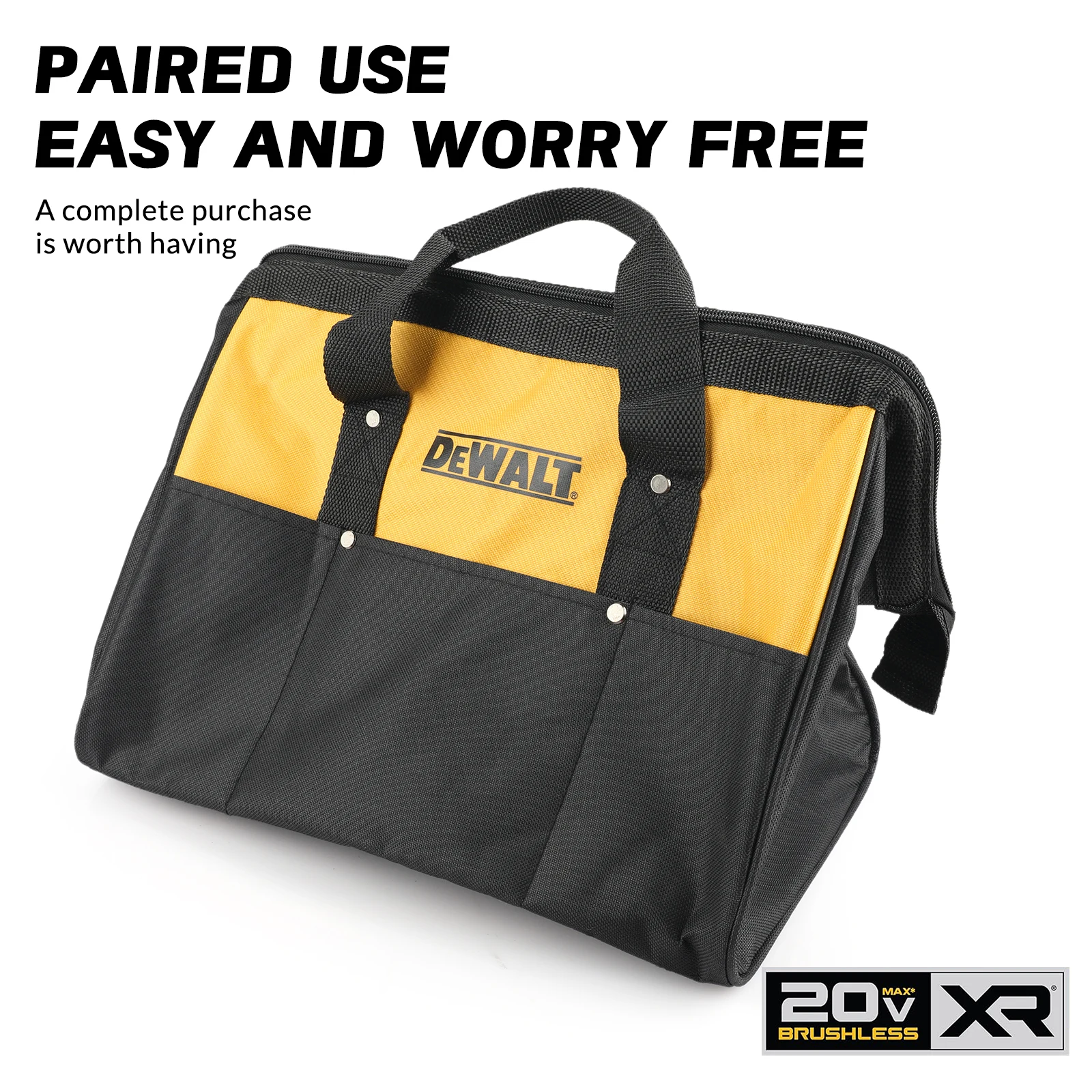 حقيبة أدوات متعددة الوظائف من DEWALT، مفك براغي مقاوم للماء ومقاوم للتآكل، أدوات أجزاء الأجهزة المعدنية، حقيبة يد للتخزين المتين