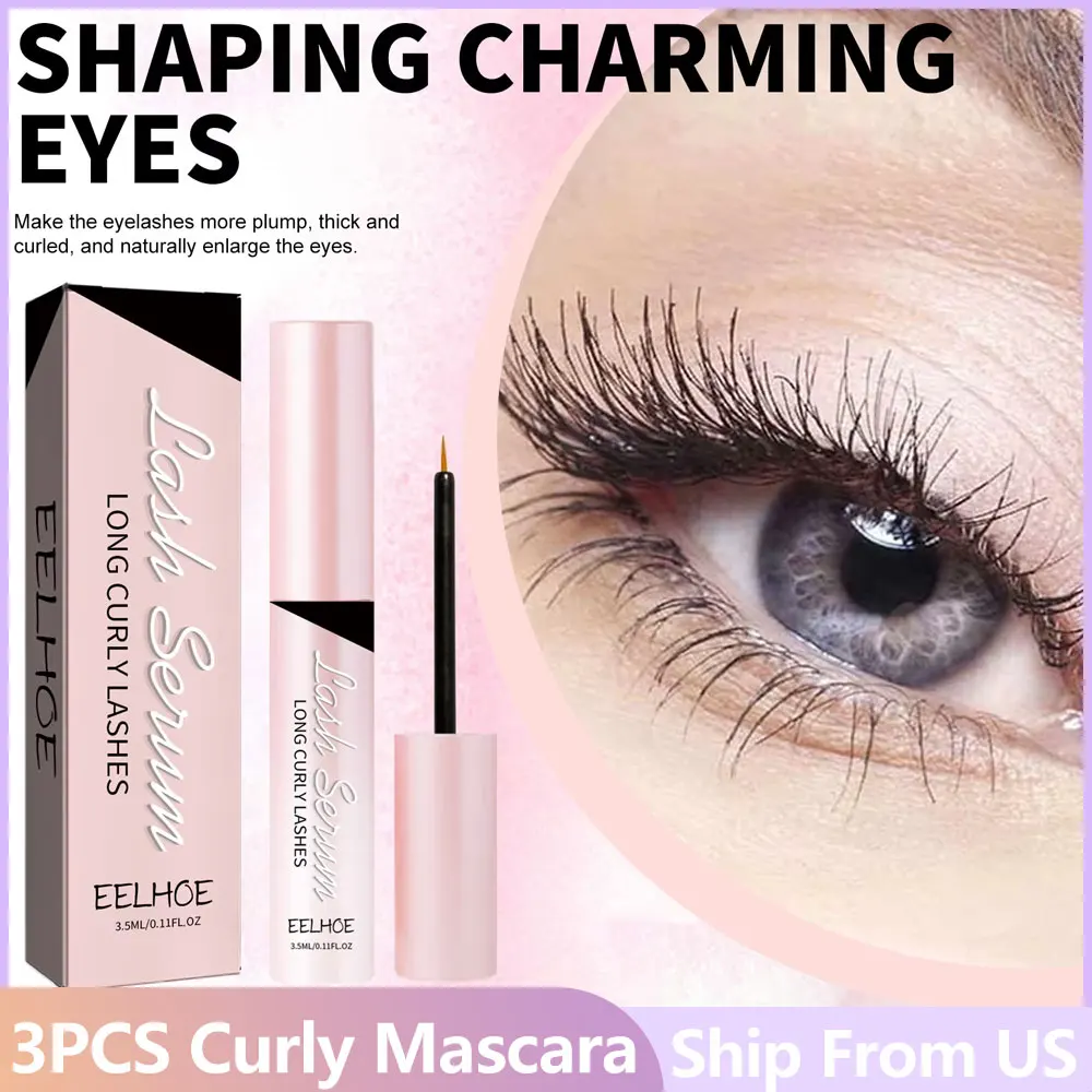 3pcs Eyelash Long Eyebrow Natural Slender Curling Mascara Liquid Lenghtening Waterproof Lasting No Trace Thick Slender Mascara