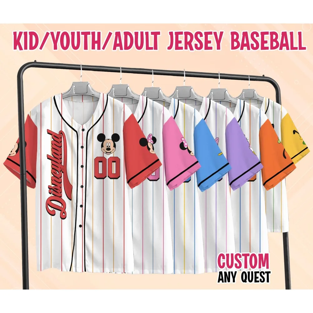 

Custom Disney Mickey And Friends Baseball Jersey Collection Mickey Shirt Mickey And Friends Jersey Disneyland Kids Ropa Barata