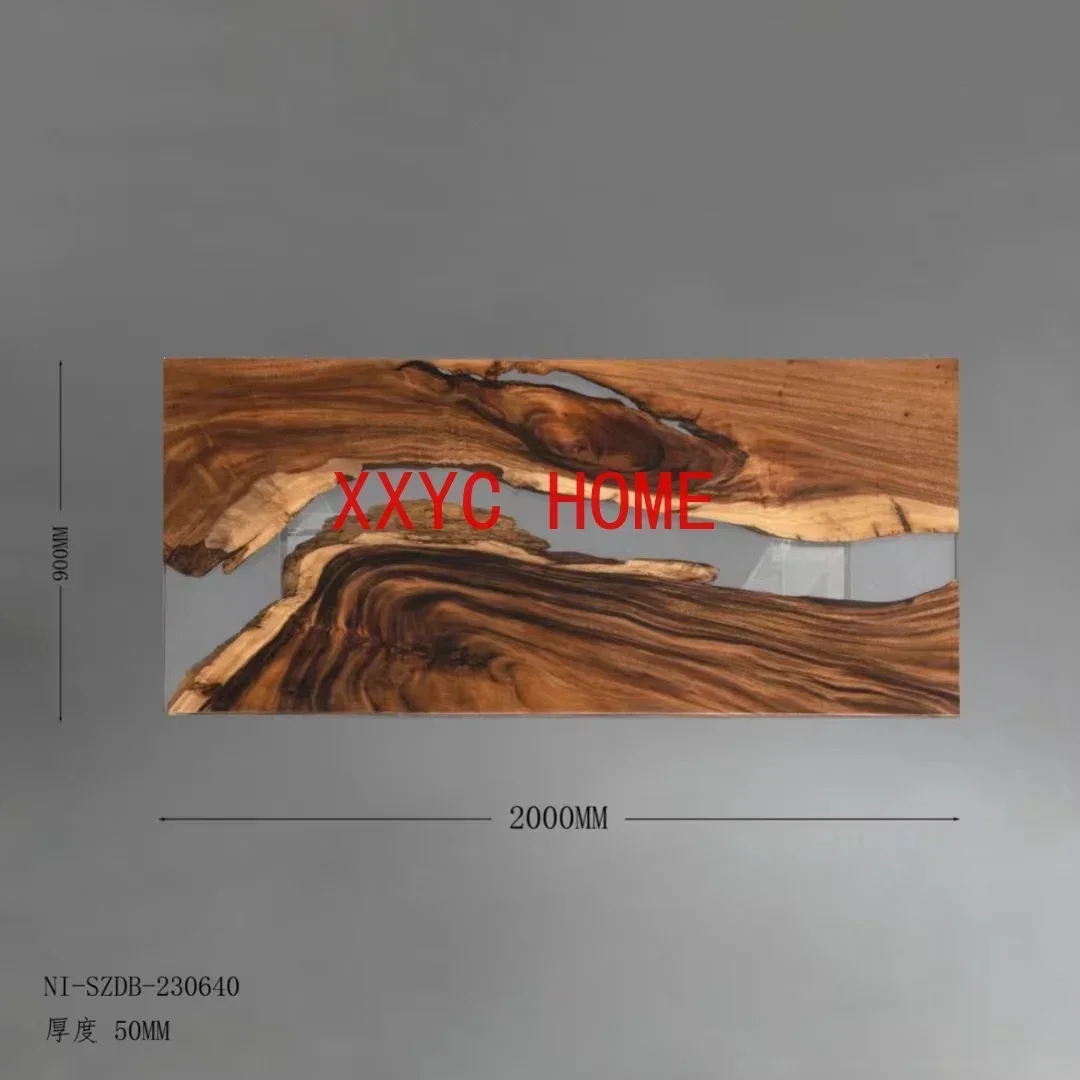 Factory Custom Epoxy Resin  Walnut Wooden Mold Computer Desk Design Clear Wood New Home Furniture Eco-friendly Dinining table