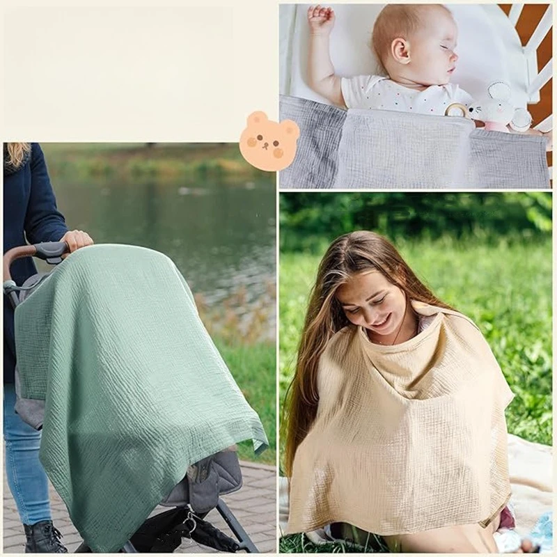 

Breastfeeding Cover Scarf Active Cotton Baby Bibs Set for Nursing Outing