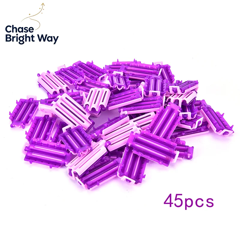45pcs Hair Rollers Root Fluffy Clamps Wave Perm Rod DIY Corn Clips Corrugation