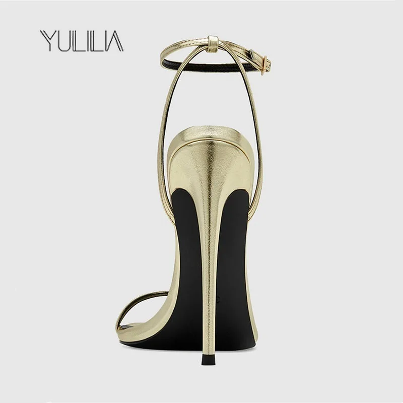 YULILIA American Style Fashion Sexy Office Nightclub Party Wedding Women's Woman Gold Strap Stiletto Sandals High Heel Pumps view 3