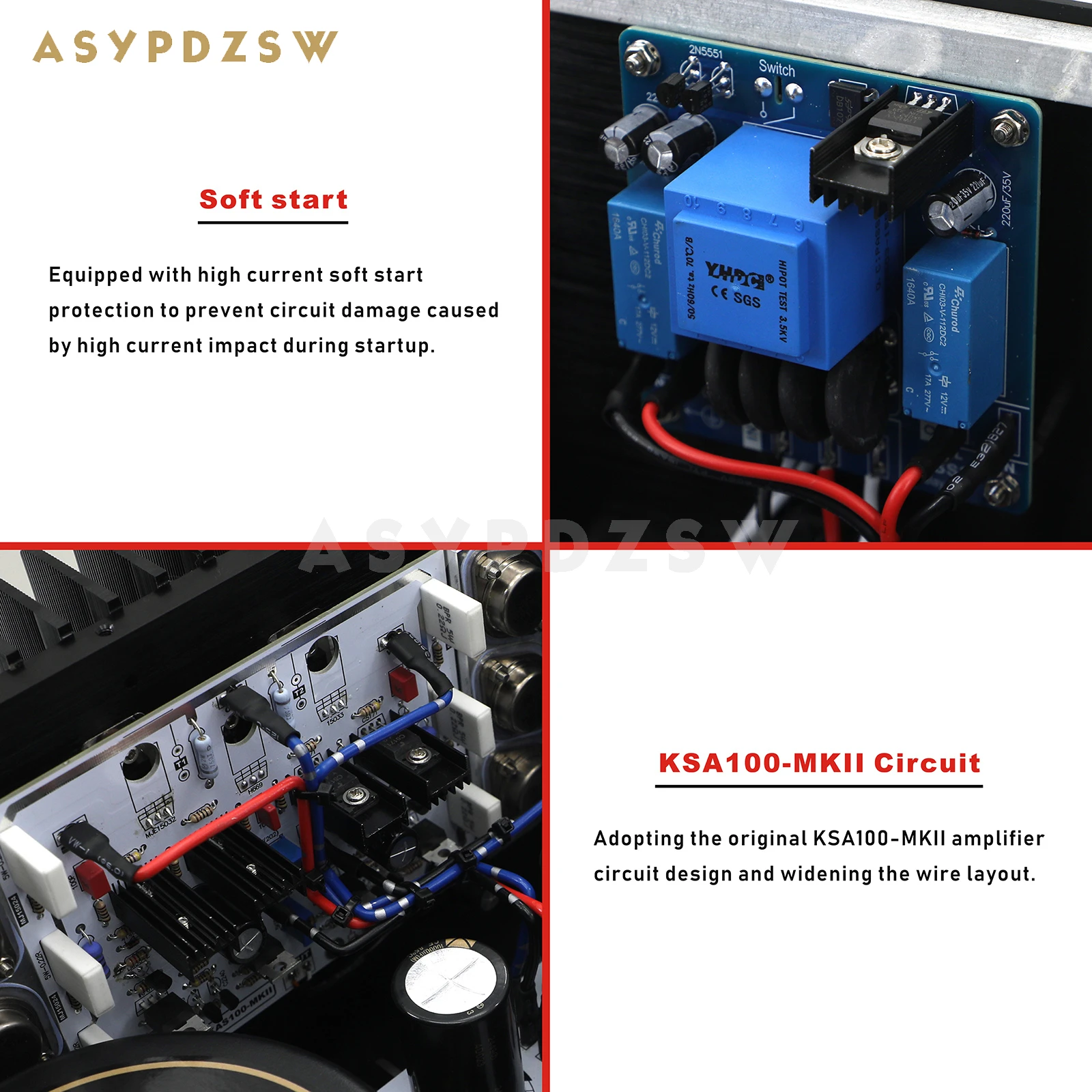 하이엔드 스테레오 KSA100-MKII 오디오파일 MJ15024/MJ15025 KSA100 150--230W 기반 전력 증폭기