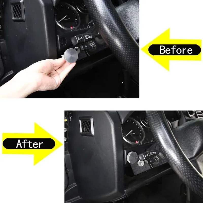 

For 2004-2019 Land Rover Defender 90 110 Aluminum Alloy Silver Car Dashboard Fuse Bolt Knob Car Interior Accessories