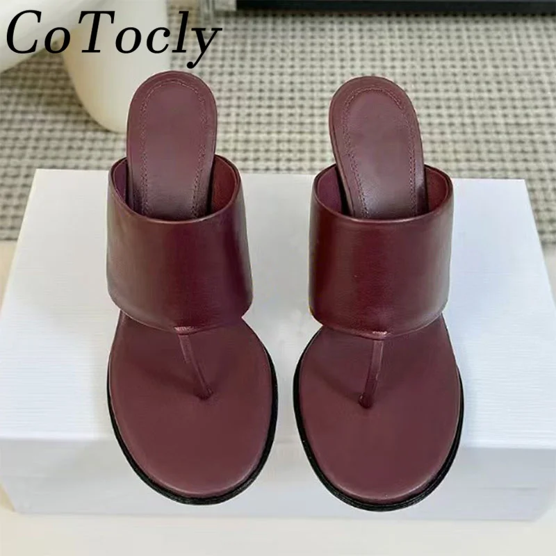 جديد عالية الكعب النعال امرأة جلد طبيعي قرصة تو الوجه يتخبط المرأة الصيف الشرائح الحديثة امرأة