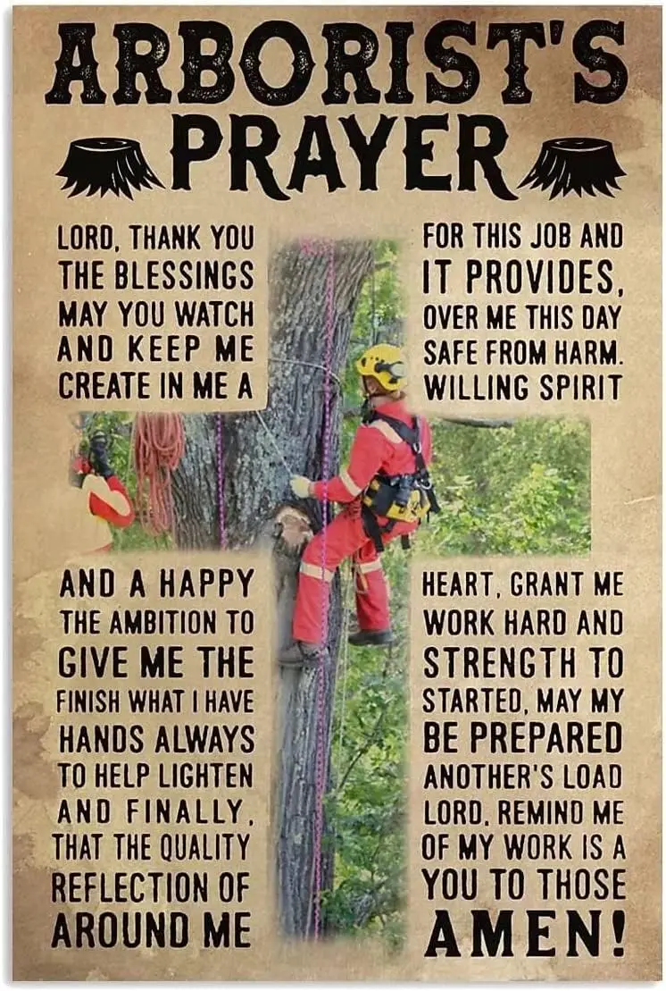 Aluminum Poster Arborist's Prayer Vintage Metal Tin Sign Artwork Wall Art For Christian Office Bedroom Living Room Club Cha sign
