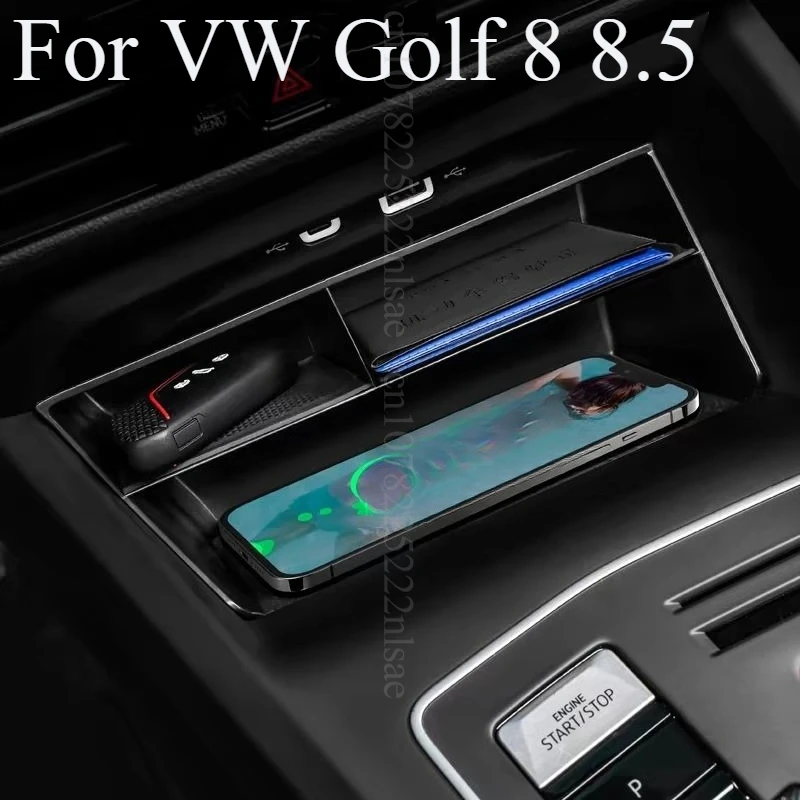 ل VW Golf 8 8.5 صندوق تخزين التحكم المركزي صينية تنظيم السيارة صندوق القفازات غير القابل للانزلاق إدراج لملحقات Volkswagen الداخلية