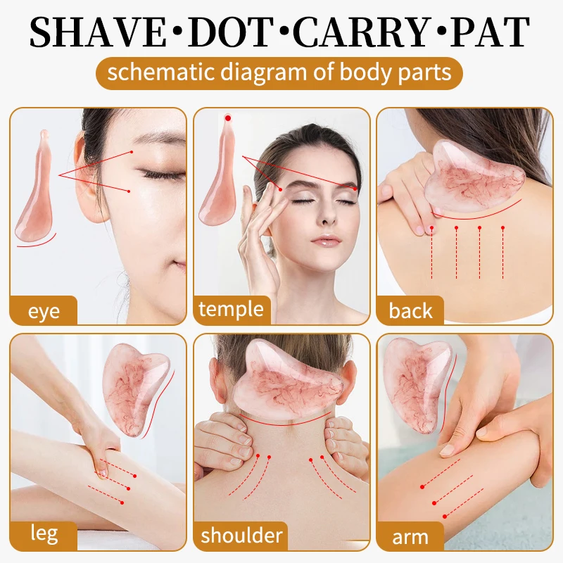 2pcs Resin Guasha Scraper Face Massager Eye Massage Stick Set Gua Sha Board Skincare Beauty Massage Cosmetics Tool