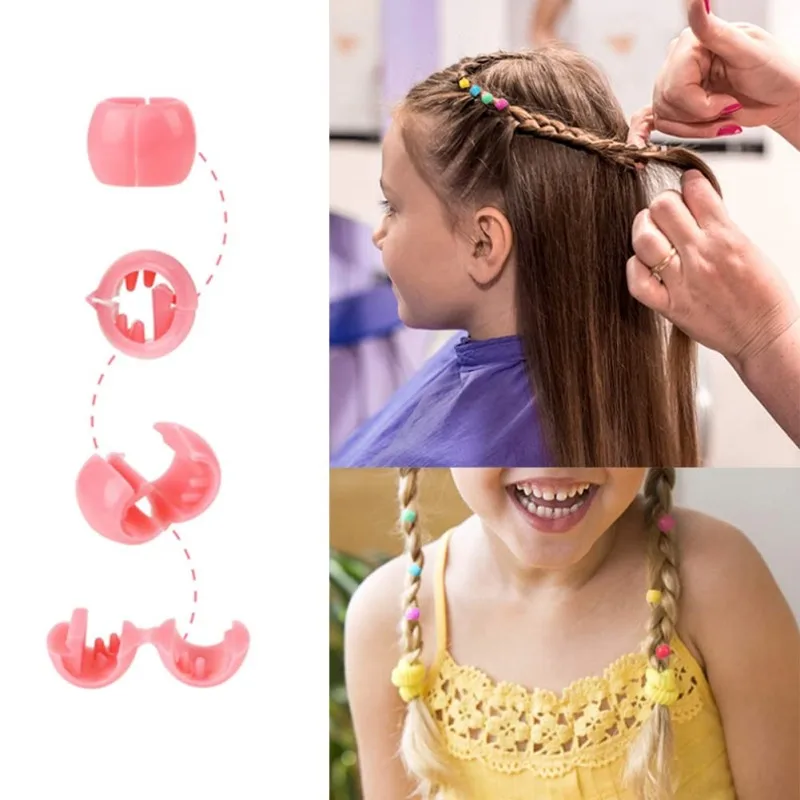 Cabelo tranças maker grânulos para meninas, colorido mini cabelo garra, cores doces fofas, grampos de cabelo de plástico, cabelo acessórios para crianças