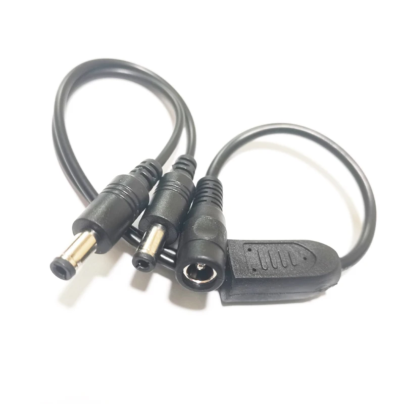 NCHTEK DC Power 1 Female to two Male Splitter Adapter Cable 5.5*2.5mm Strip Light CCTV Camera, 5.5/2.5 / 1PCS