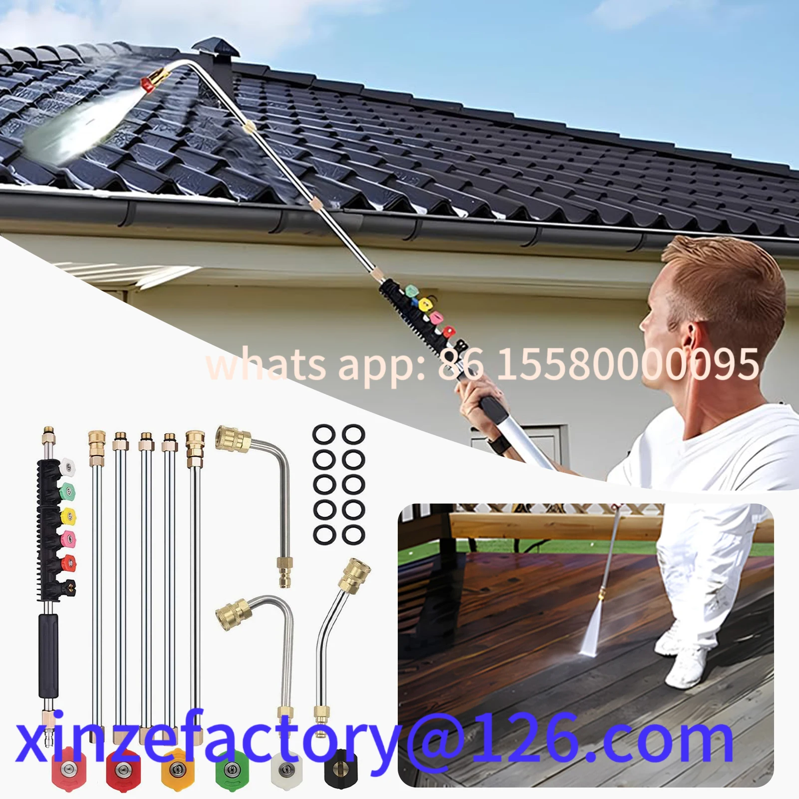 

Customizable Multipurpose Power Washer Lances Set Telescoping Replacement Lances Washer Extension Gutter