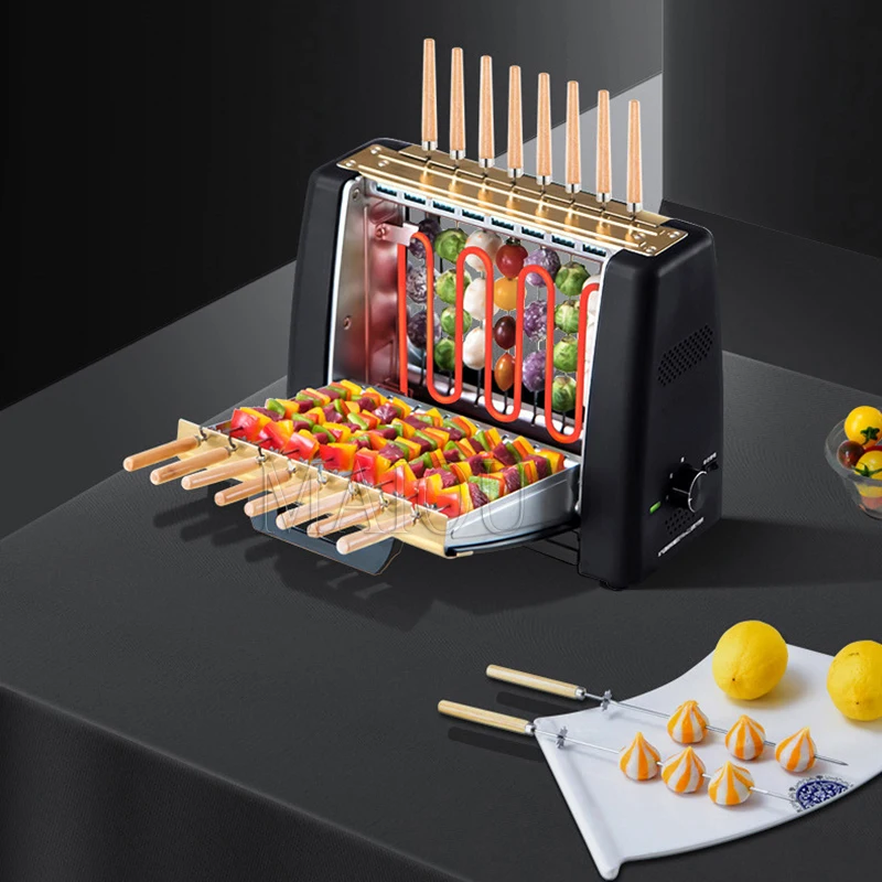 شواية باربيكيو منزلية ماكينة أسياخ دوارة أوتوماتيكية شواية كهربائية دوارة بدون دخاني 220 فولت/1200 وات شواية باربيكيو #3