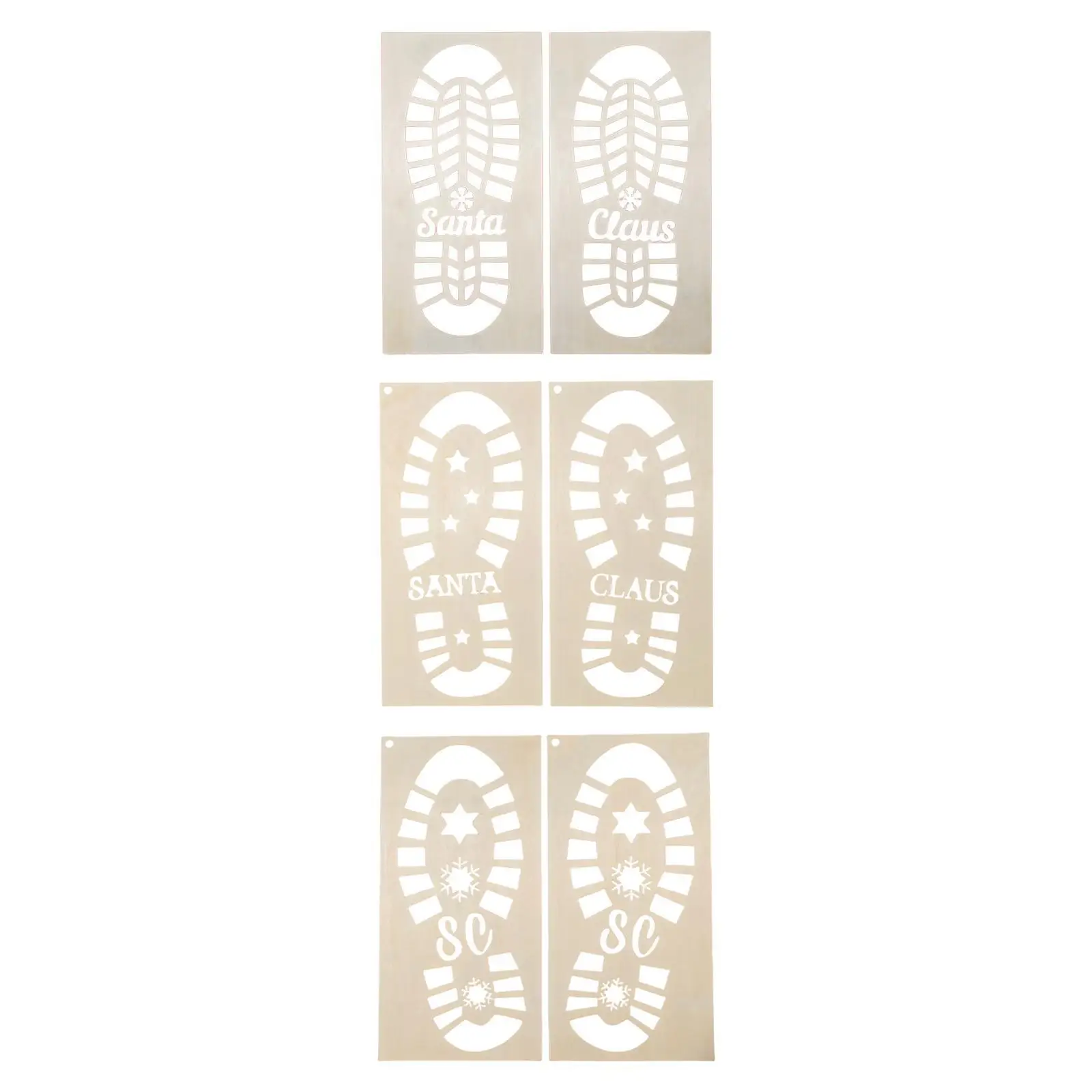 Santa Footprint Snowflake Stencils Christmas Floor Template for Large Wall Decor and Festive DIY