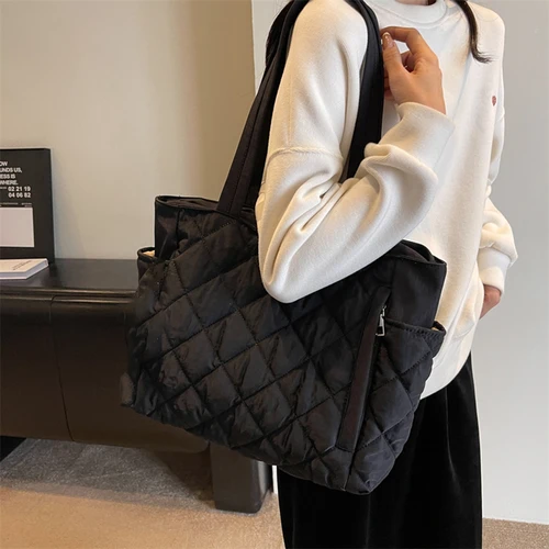 Imagen 2 del producto Bolso de hombro acolchado para mujer, bolso Hobo acolchado para mujer, bolso de hombro de viaje, bolso de compras de gran capacidad