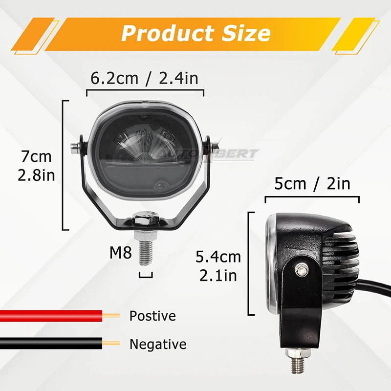 LED wózek widłowy bezpieczna lampa czerwone światło ostrzegawczy w kształcie litery U światło robocze DC 12V-100V 48v 24v 8w Mini wózek widłowy
