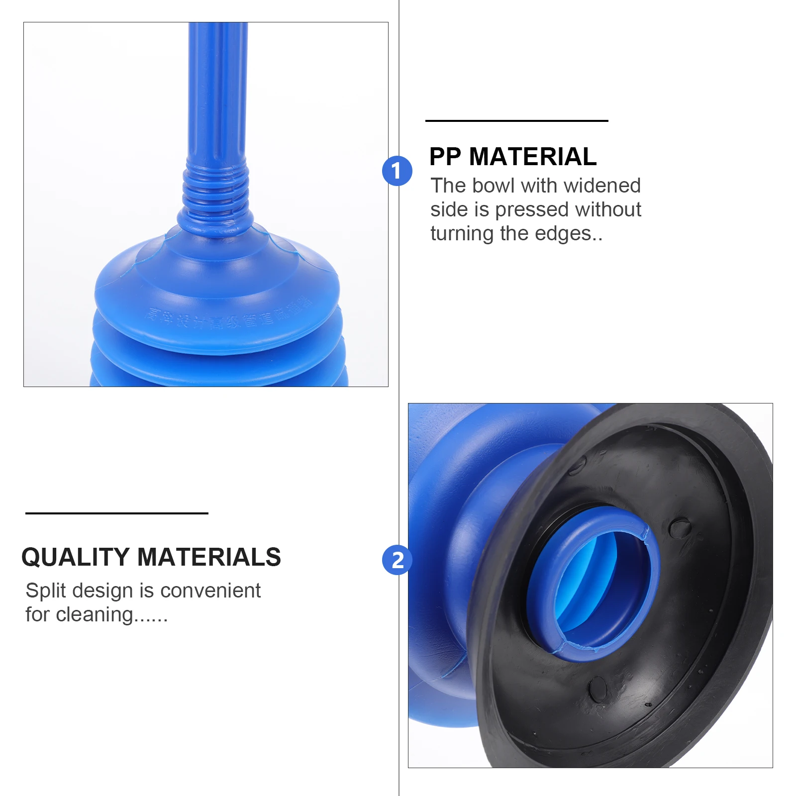 

2pcs Plastic Toilet Plunger Drain Unclogged Tool Sewer Kitchen Sink Cleaner Blockage Solver Bathroom Supply