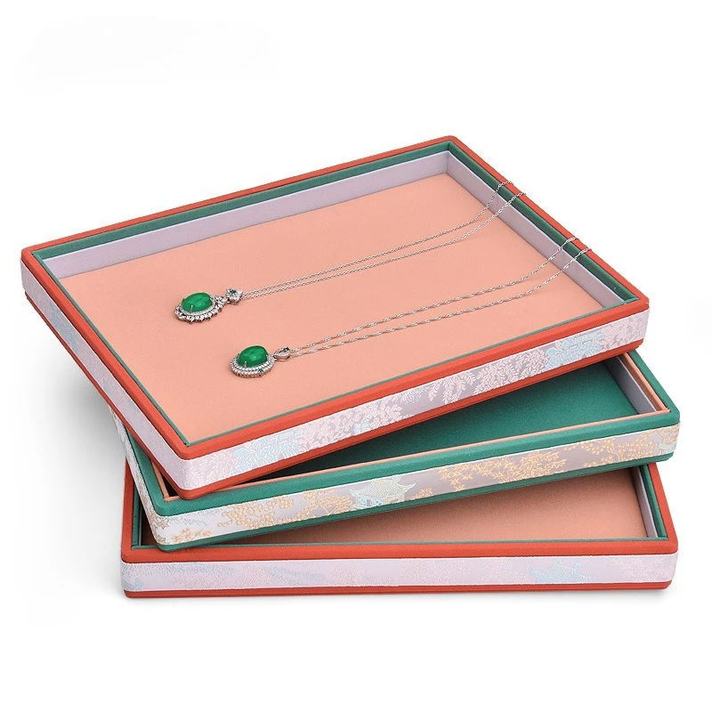 

Luxury Jewelry Display Tray Counter Necklace Bracelet Tray Live Jade Bracelet Shooting Props Antique Jewelry Storage Trays