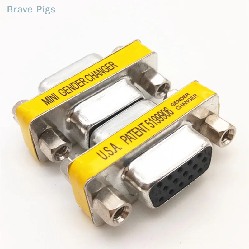 Fêmea para fêmea Changer Adapter, Conversor para Monitor Projetor, 2pcs