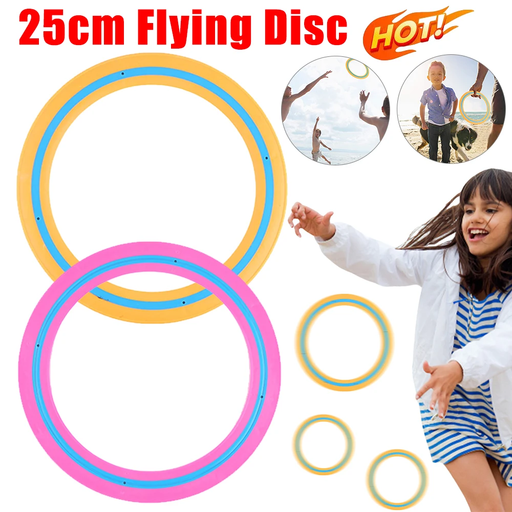 25cm Flying Disc Outdoor Portable Throwing Catching Flying Disc Toy Beach Backyard Versatile Flying Ring Saucer for Family Party