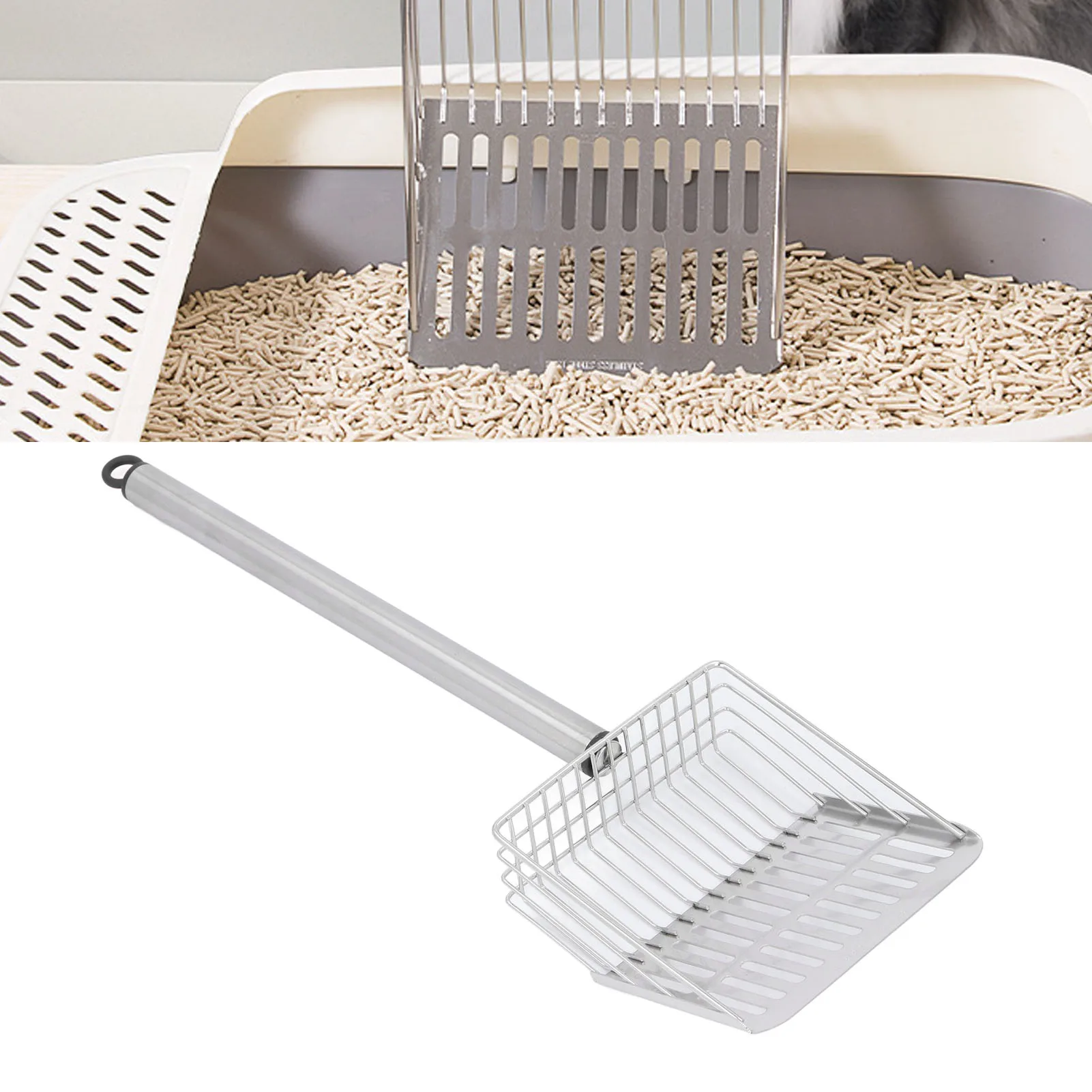 Cat Litter Scoop Long Handle Metal Removable Anti Splashing Fast Filtration Cat Litter Shovel Litter Box Scoop For Cat Litter