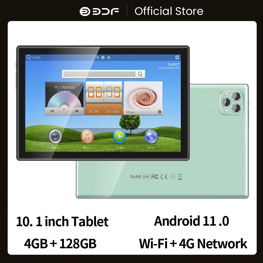 Global Bdf P50 Tab 10.1 Inch Android 11 Tablet Pc Pad 4Gb + 128Gb Octa Core Sim-kaart 3G 4G Lte Wifi Ips Lcd Tablet Pc