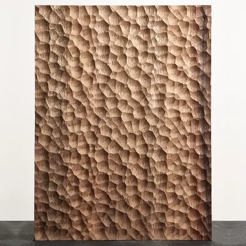 MUMU Fiber Soundproof Composite Board Siding 3D Solid Wood Wall Decor Panel for Garage Door