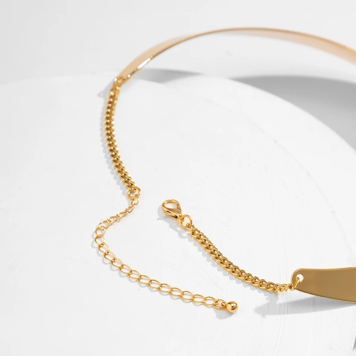 IngeSight.Z Europe Street Wide Short Necklaces for Women Punk Exaggerated Chunky Collar Necklace Gold Color Geometric Jewelry