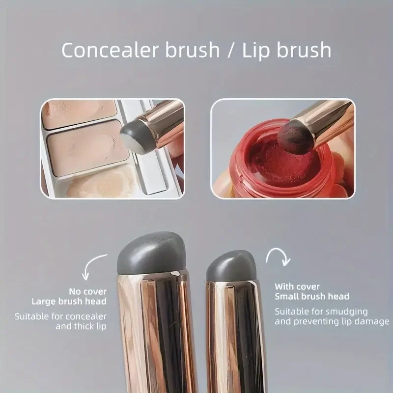 Silicone Lip Brush With Cover Cap Concealer Brush Like Fingertips Q Soft Lipstick Makeup Brushes Round Head No Broken