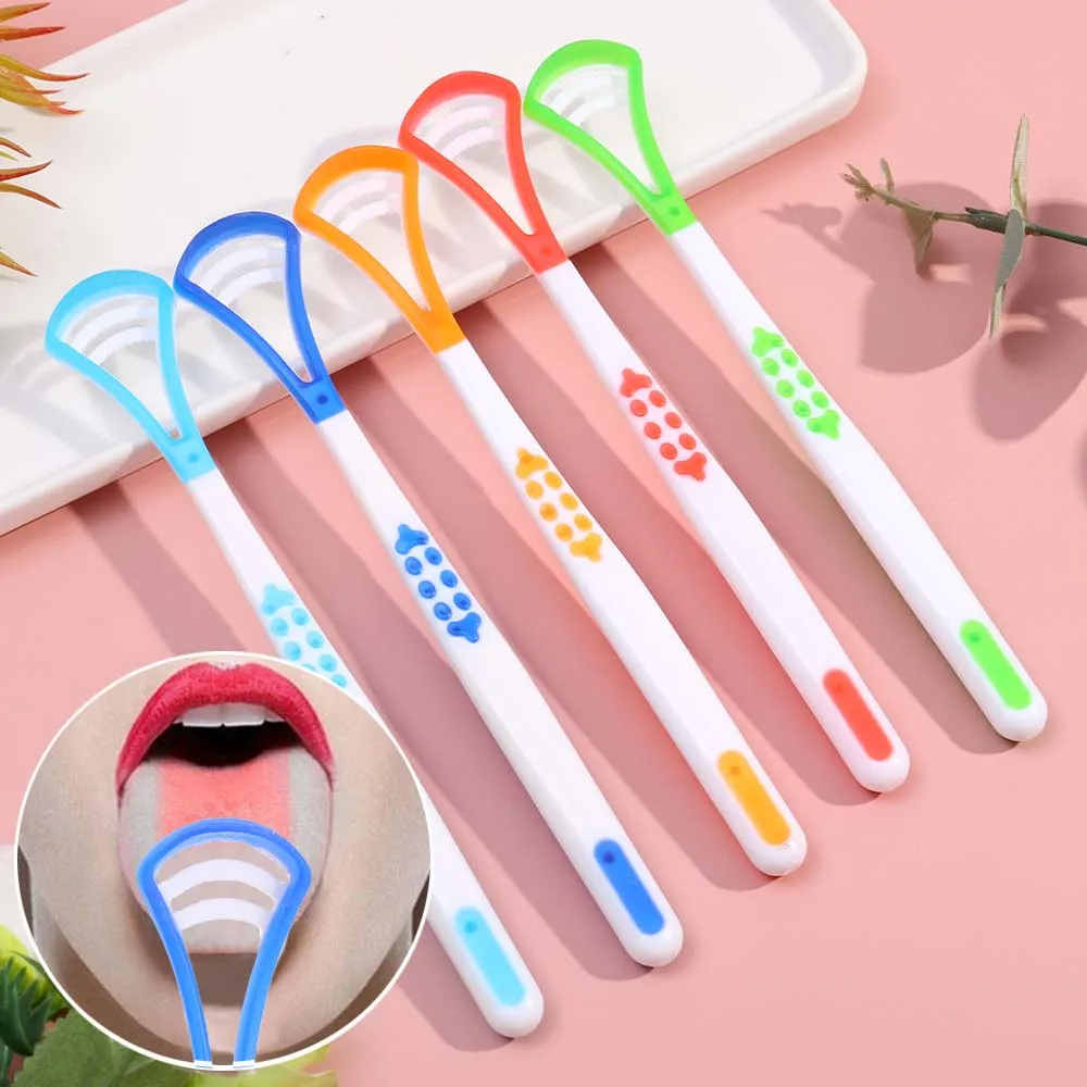 1PCS Tongue Cleaner Tongue Cleaning Scraper Reusable Adult Oral Cleaning Scraper Multicolor Oral Hygiene Care Tongue Brush Tool