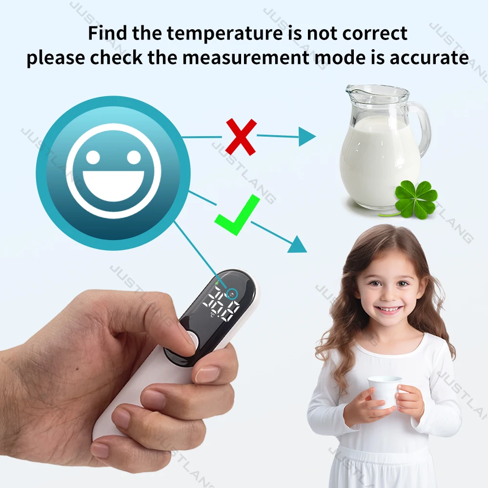 Rechargeable Forehead Thermometer Non Contact Infrared Medical ℃/℉ 1S Body Temperature Fever Fast Measure Tool For Baby Adult