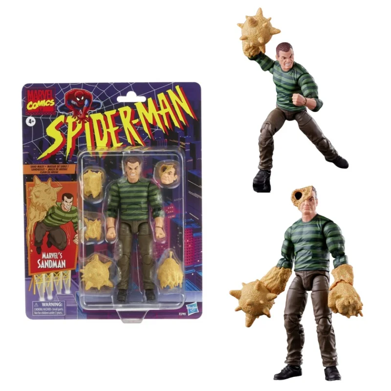 

2025 Marvel Ml Sandman Spider Man Retro Hanging Card Villain 6-Inch Mobile Doll Handmade Collection Toy Gift
