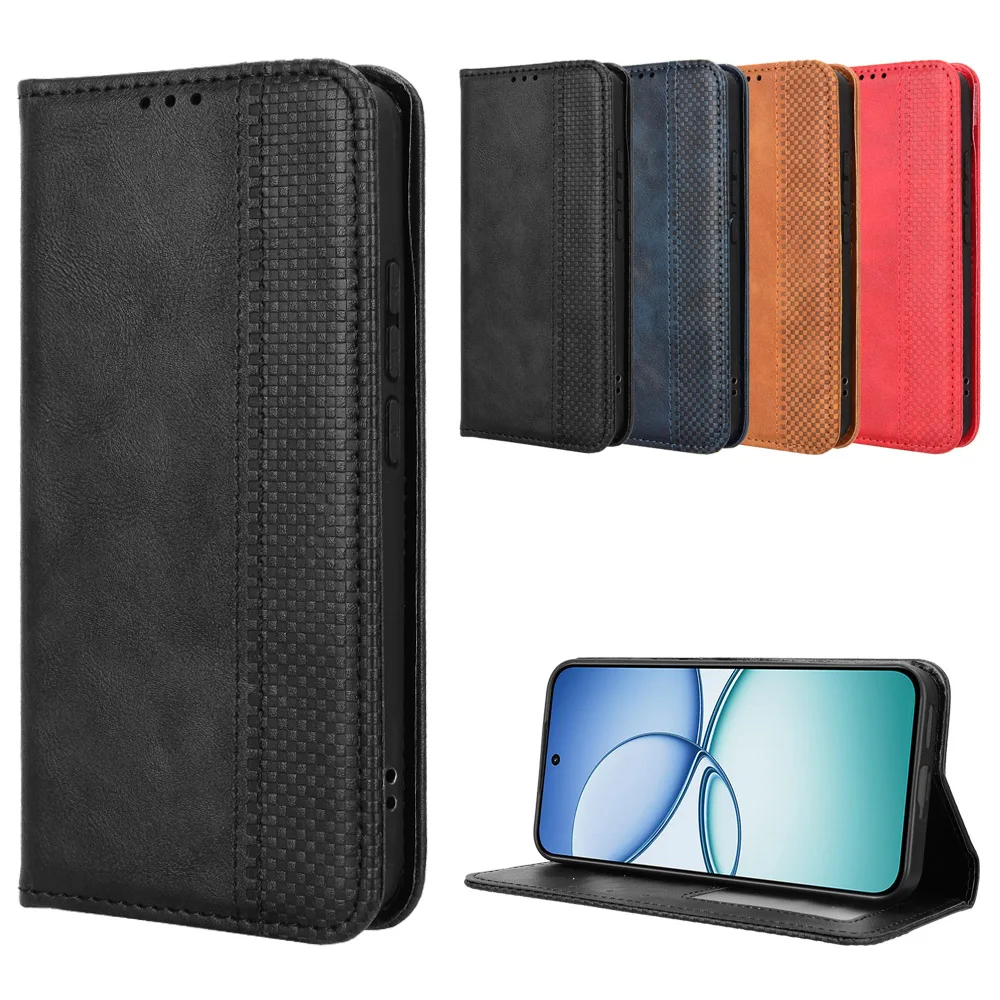 เคสโทรศัพท์สำหรับ OPPO Realme GT8 Pro 5G คุณภาพสูง ผลิตจากหนัง PU + TPU ป้องกันการกระแทก แบบพับได้ พร้อมช่องใส่บัตร