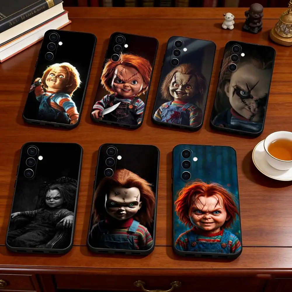 

Movie Chucky Horror Doll Phone Case Black Silicone Soft For Samsung Galaxy A73,A72,A71,A70,A53,A52,A51