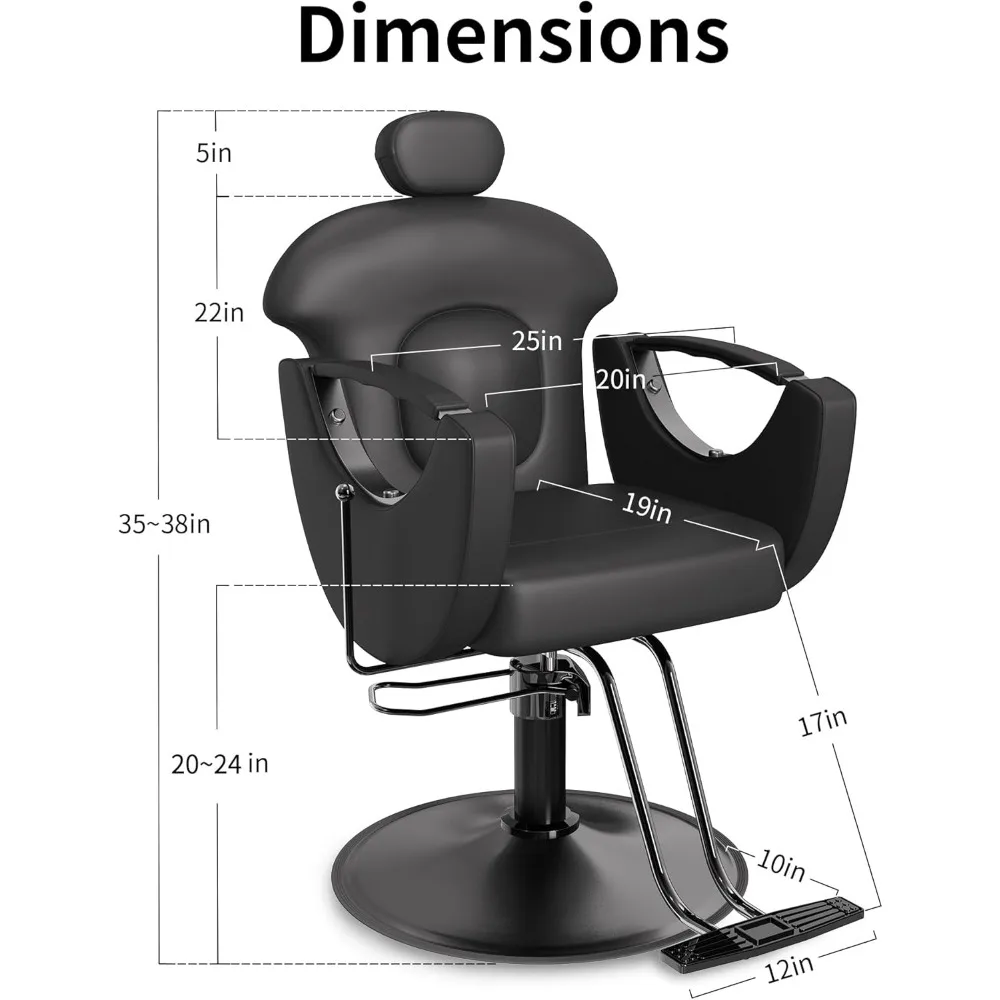 Barber Chair, All Purpose Gold Salon Chair for Hair Stylist, 360 Degrees Rolling Swivel Styling Chair, Hair Salon Chair