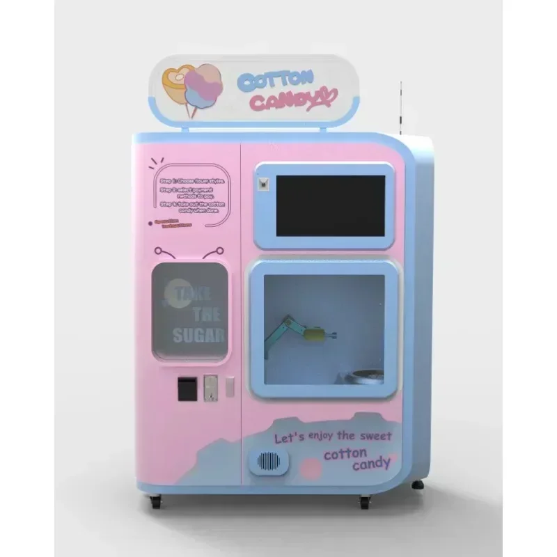 2025 New Commercial Cotton Candy Machine Four Flavors Fully Automatic Cotton Candy Vending Machine