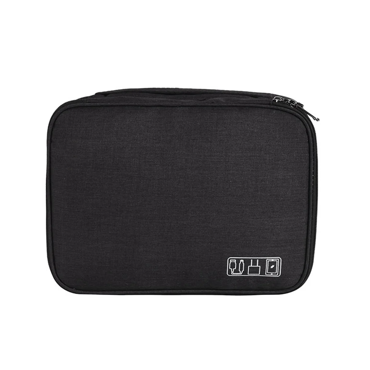 Three-Layer Digital Bag Storage Bag Multi-Function Data Cable Storage Bag Mobile Power Earphone Storage Bag Black