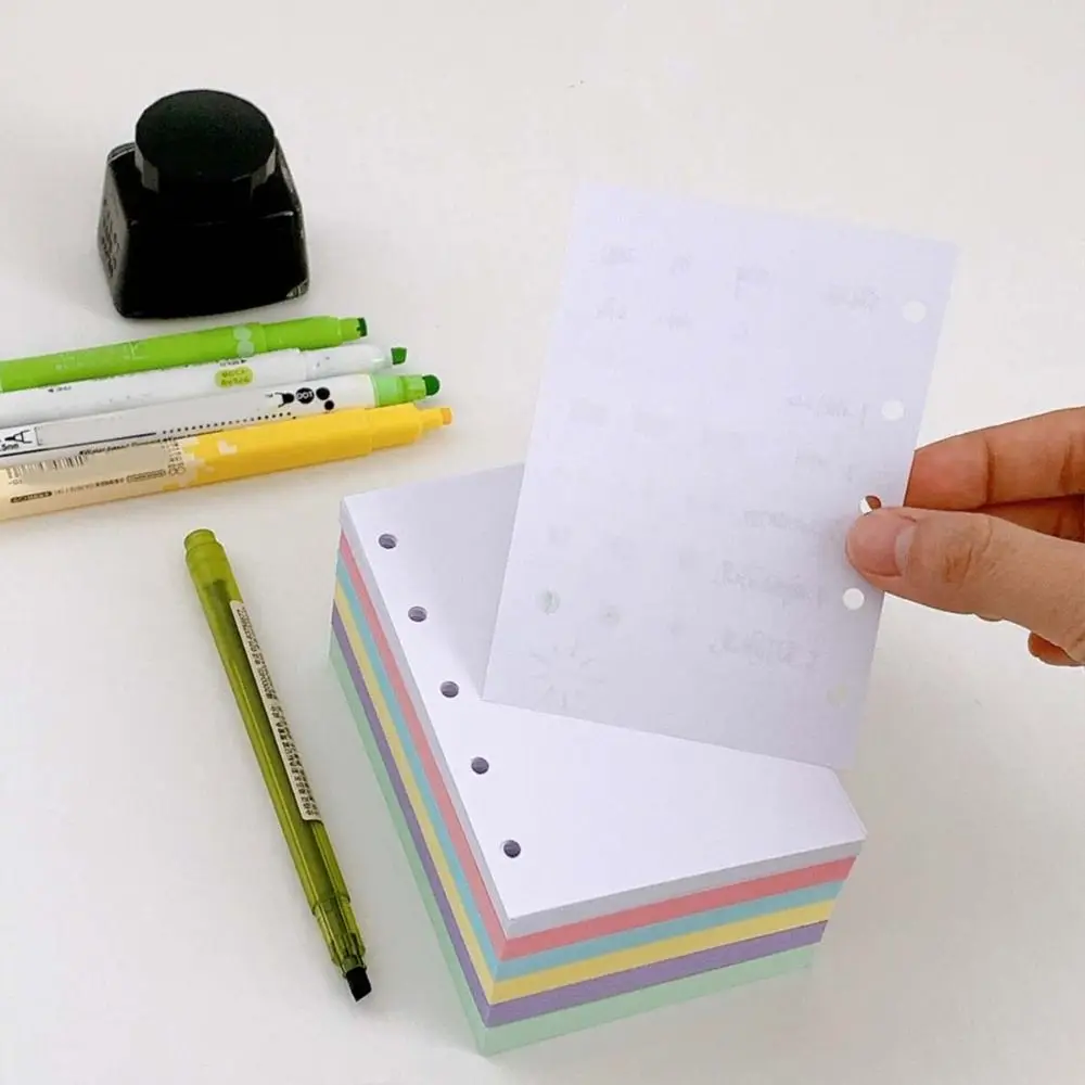 50Sheets A8 M5 Loose Leaf Refill Paper Candy Color Inside Paper Refill Spiral Binder Inner Pages Notebook Separator Paper