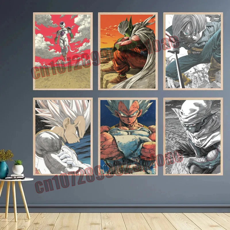 

Dragon Ball Goku Vegeta Piccolo Kakaro Trunks Colorful Line Drawing Sketch Style Poster Canvas Drawing Fan Party Children's Gift