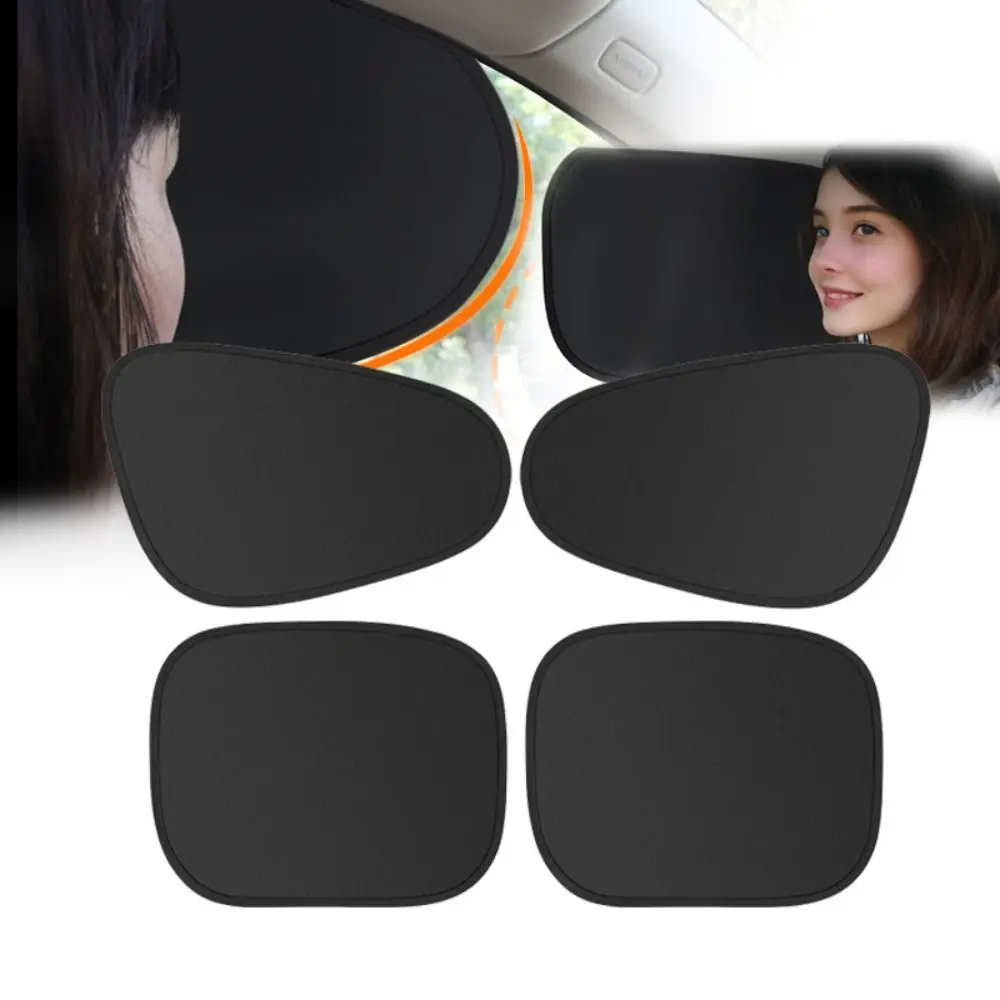 2/4PCS Static Cling Car Window Shade Anti-Glare UV-Blocker Electrostatic Curtains Folds Small 4-Layer Car Sunshade Cover For Car