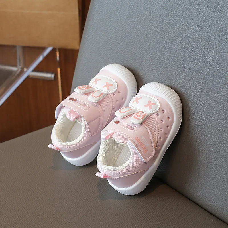 Cute Rabbit Baby Girls Boys Sneakers Cartoon PU Hook Loop Infant Kids Casual Shoes Non Slip Soft Bottom Children Sport Shoes