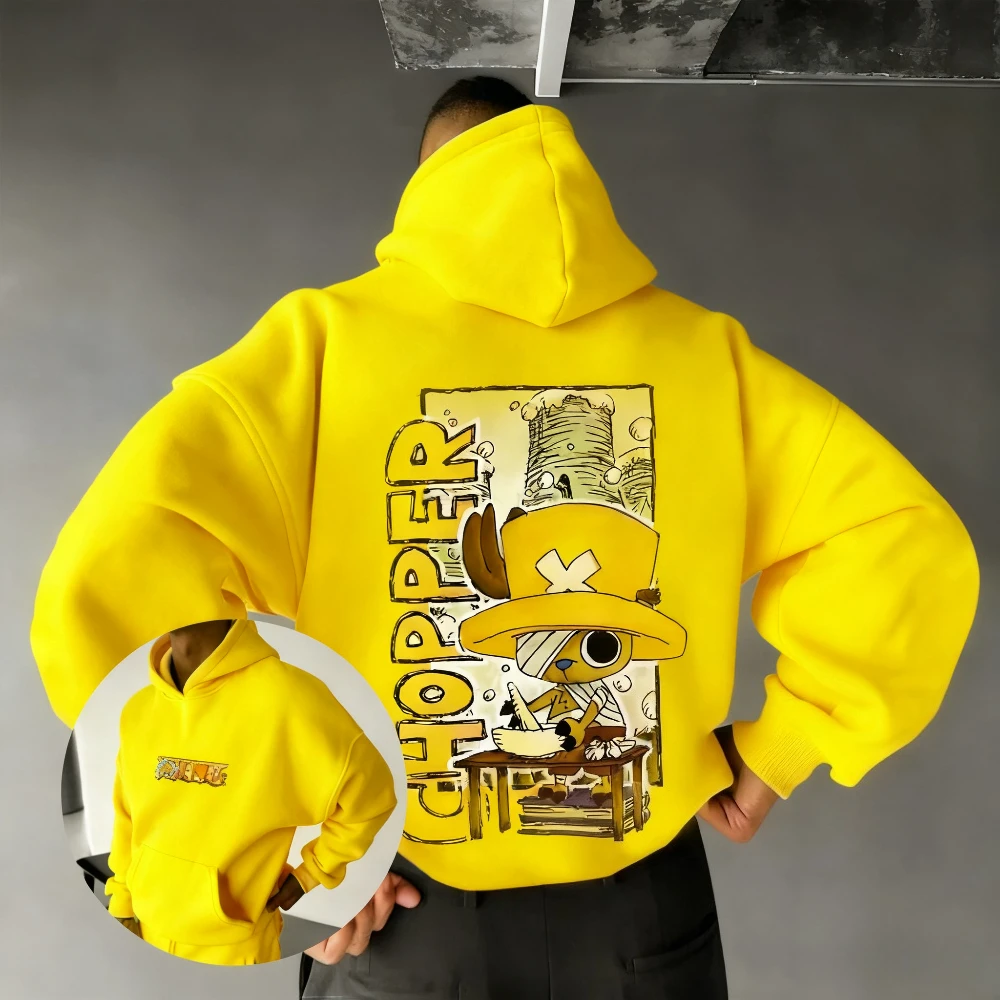 قطعة واحدة المروحية الجرافيك كنزة قطيفة الرجال النساء جديد الخريف الشتاء الشارع الشهير المتضخم عادية أنيمي طباعة مقنعين البلوز